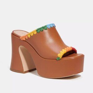 Coach Bobi Platform Sandal With Rainbow Crochet